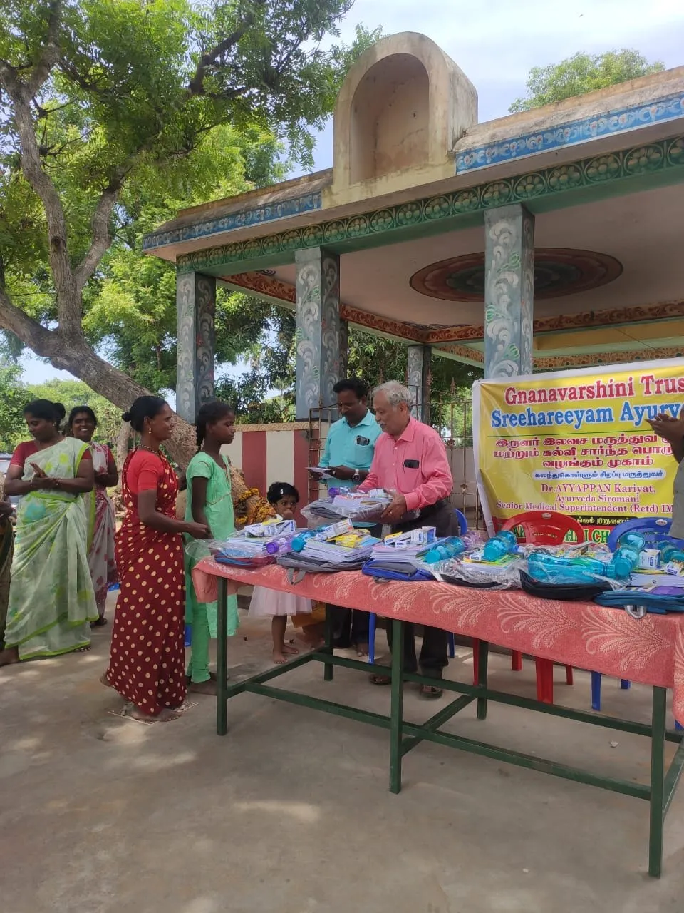 A free village clinic set up under a Gnanavarshini Trust banner