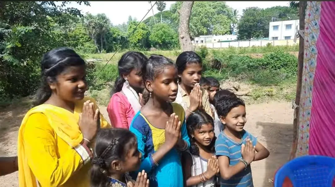 Children at a Gnanavarshini Trust village programme